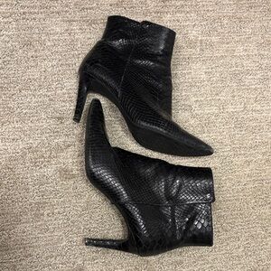 Michael Kors Black Snake Print Ankle Boots
